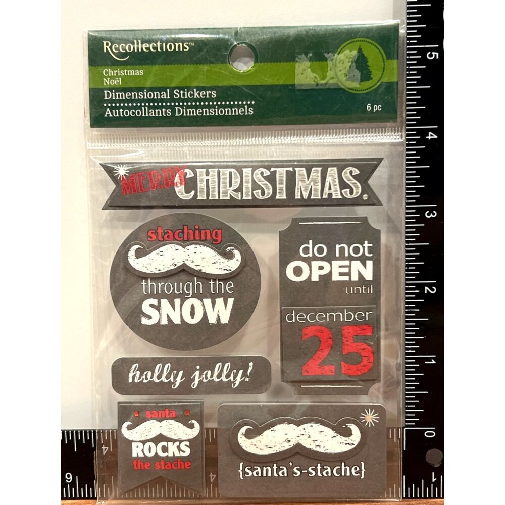 Recollections Christmas Dimensional Stickers 6 Pc Set